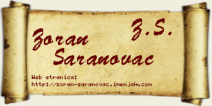Zoran Saranovac vizit kartica